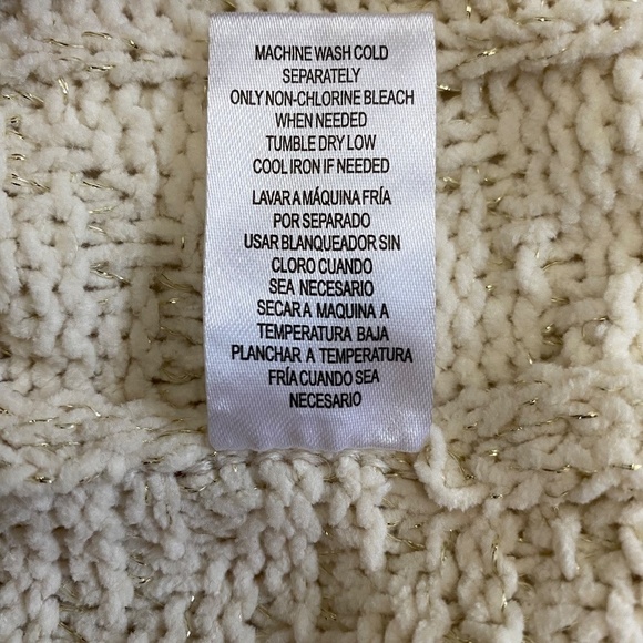 Weatherproof Vintage Women's Chenille Crewneck Sweater, Cream/Shimmer, Small NWT - Picture 16 of 16